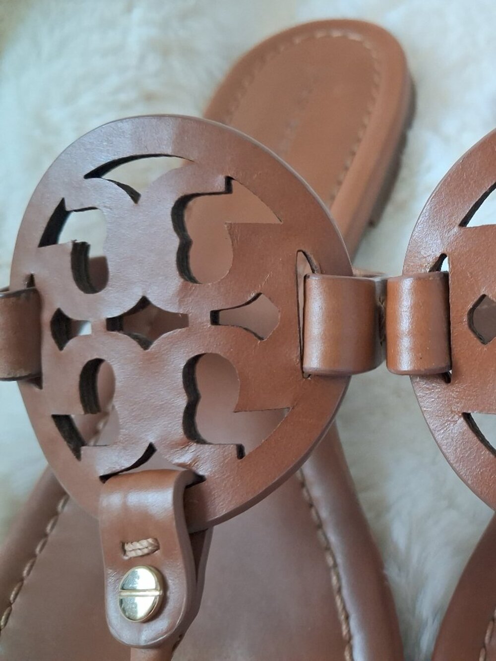 Tory Burch Miller Sandal w/ Box in Vintage Vachetta - Picture 3 of 8